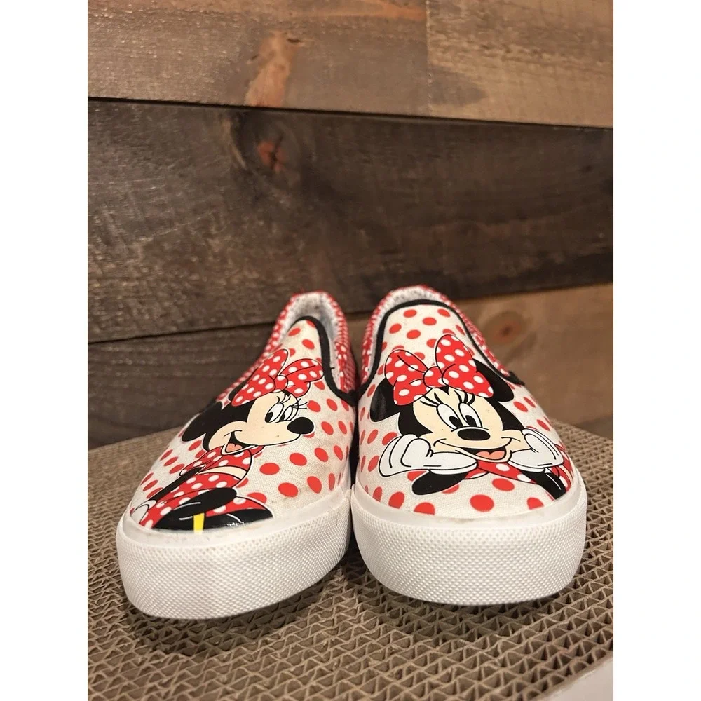 Minnie‎ Mouse Disney Slip-On Shoes | Size 4 | Polka Dot Red White